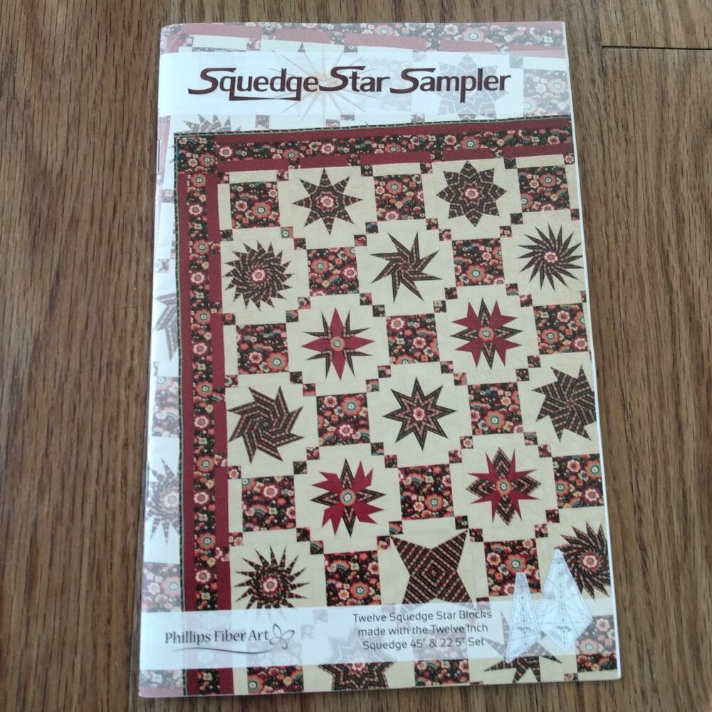 Squedge Star Pinwheel Sampler Quilting Sewing Pattern 12x12 Block 76x100 Quilt
